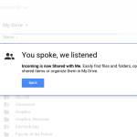 Google returns “Shared with me” Google returns “Shared with me”