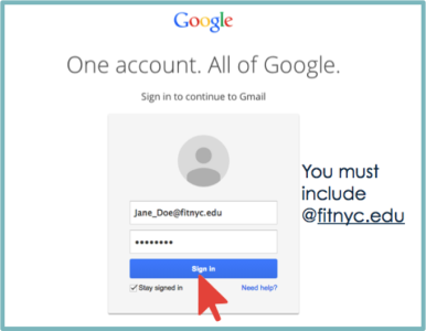 Google Sign in Page with FIT Email Account