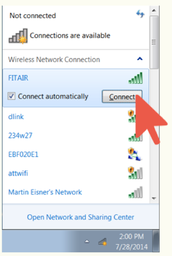 Connect a device to FITAIR