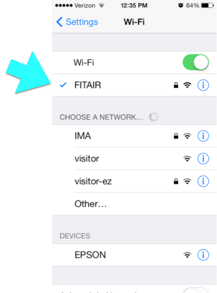 Connect a device to FITAIR