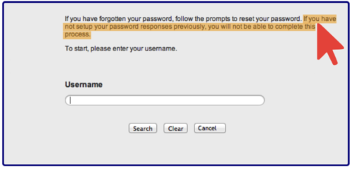 Password Security Questions Warning Password Security Questions Warning