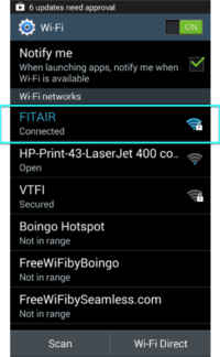 Android Connected to FITAIR Android Connected to FITAIR