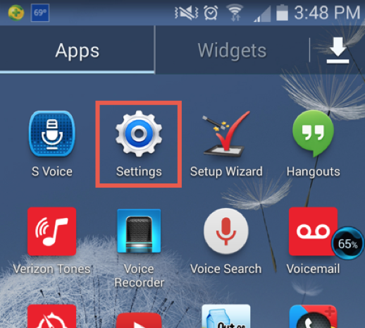 Settings Icon Selected on Android - FIT Information Technology
