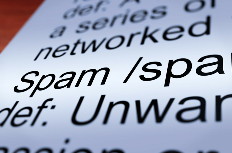 Close up of Spam Definition