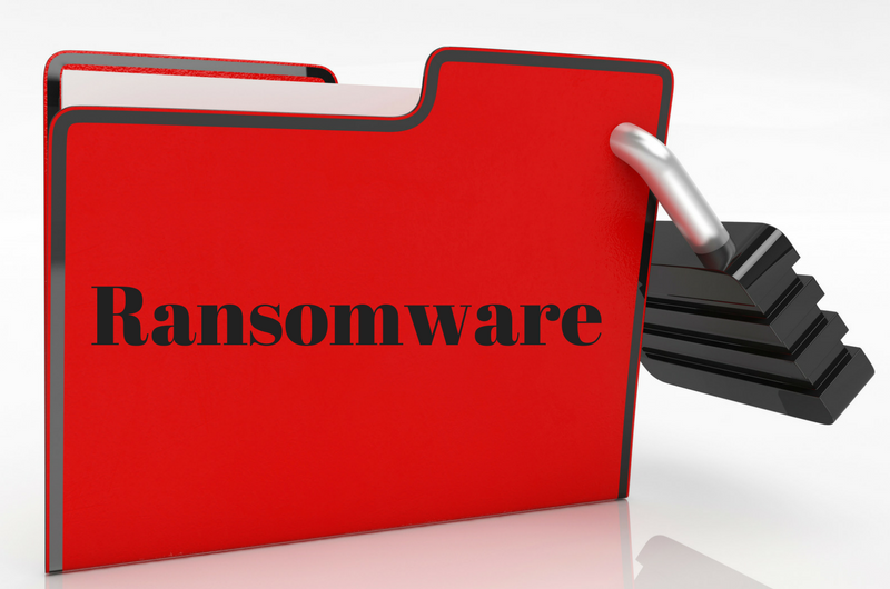 Folder Labeled Ransomware with Padlock