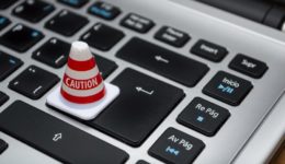 Keyboard with miniature caution cone