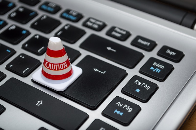 Keyboard with miniature caution cone