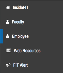 Left-hand MyFIT Navigation with Employee Selected