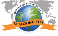 World Map with Where in the World is Attacking FIT logo