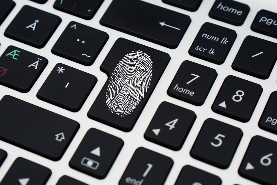 Fingerprint on enter key on keyboard