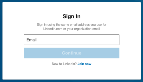 LinkedIn Sign In Window Enter Email LinkedIn Sign In Window Enter Email