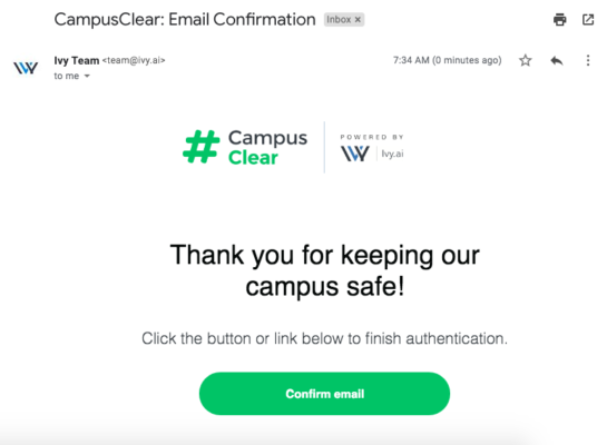 9 Email Confirmation Email Confirmation for #CampusClear