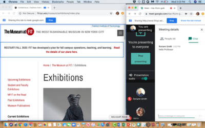 Chrome windows side-by-side in Google Meet presenting mode