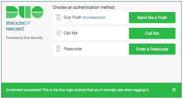 Duo Authentication Method