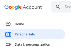 Google Account Personal Info