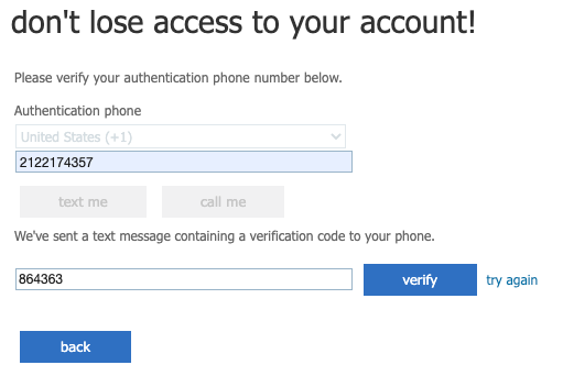Azure Verify Phone Via Text Message