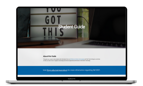 Student Guide Displayed on Laptop