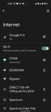 Android connected to FITAIR