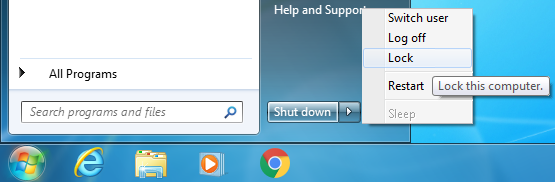 Windows 7 Lock this computer