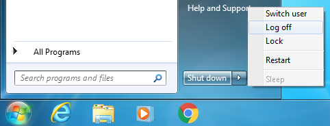 Windows 7 Log off