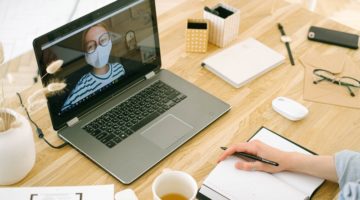 Video conference with person wearing a mask