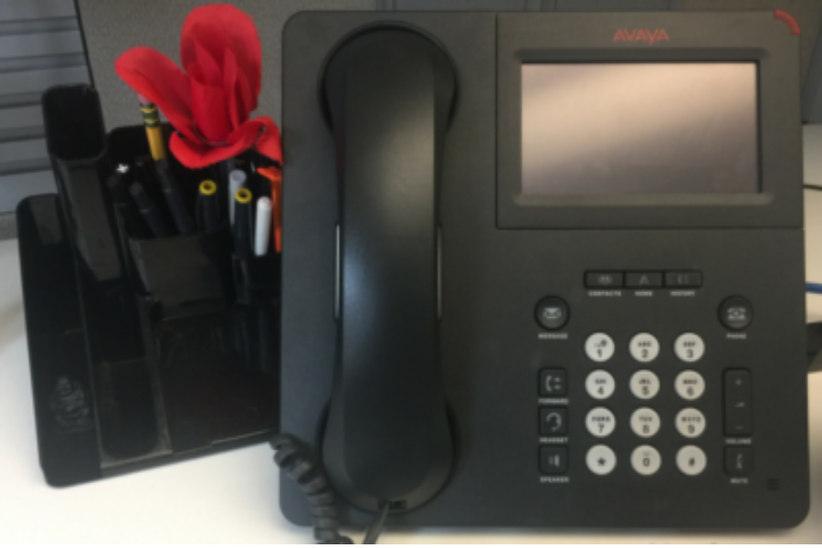 Avaya Desk Phone with Flower Pen