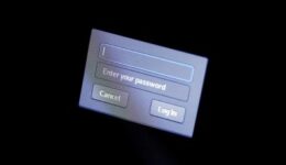 Log in Screen floating on a black background