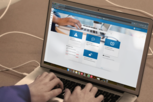 Person using Ivanti Neurons on a laptop